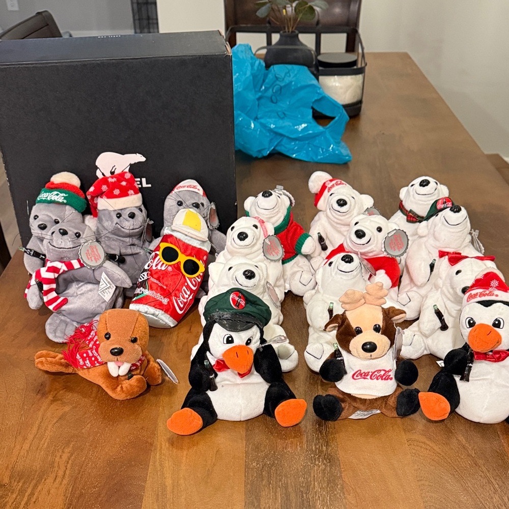 Coca Cola Holiday Plush Collection - Red, White, Black